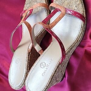 COLE HAAN sz 9.5 cork wedge heel sandals
